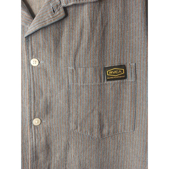RVCA Mens Shirt Sz L Dayshift Button Down Collared Long Sleeve Stripe $70 NWT - Picture 3 of 14